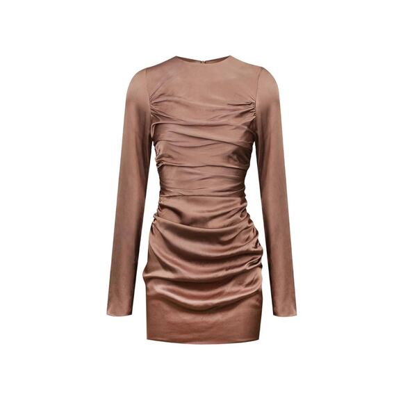 SHONA JOY 'Lily' Long Sleeve Ruched Mini Dress in Clove NWT $295 US 6 - Picture 16 of 16